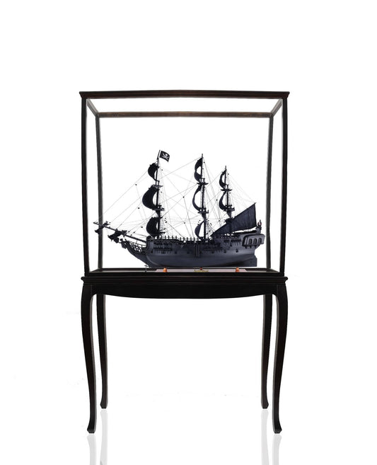 69" Black Black Pearl Pirate Floor Display Boat Hand Painted Decorative Boat - Homeroots