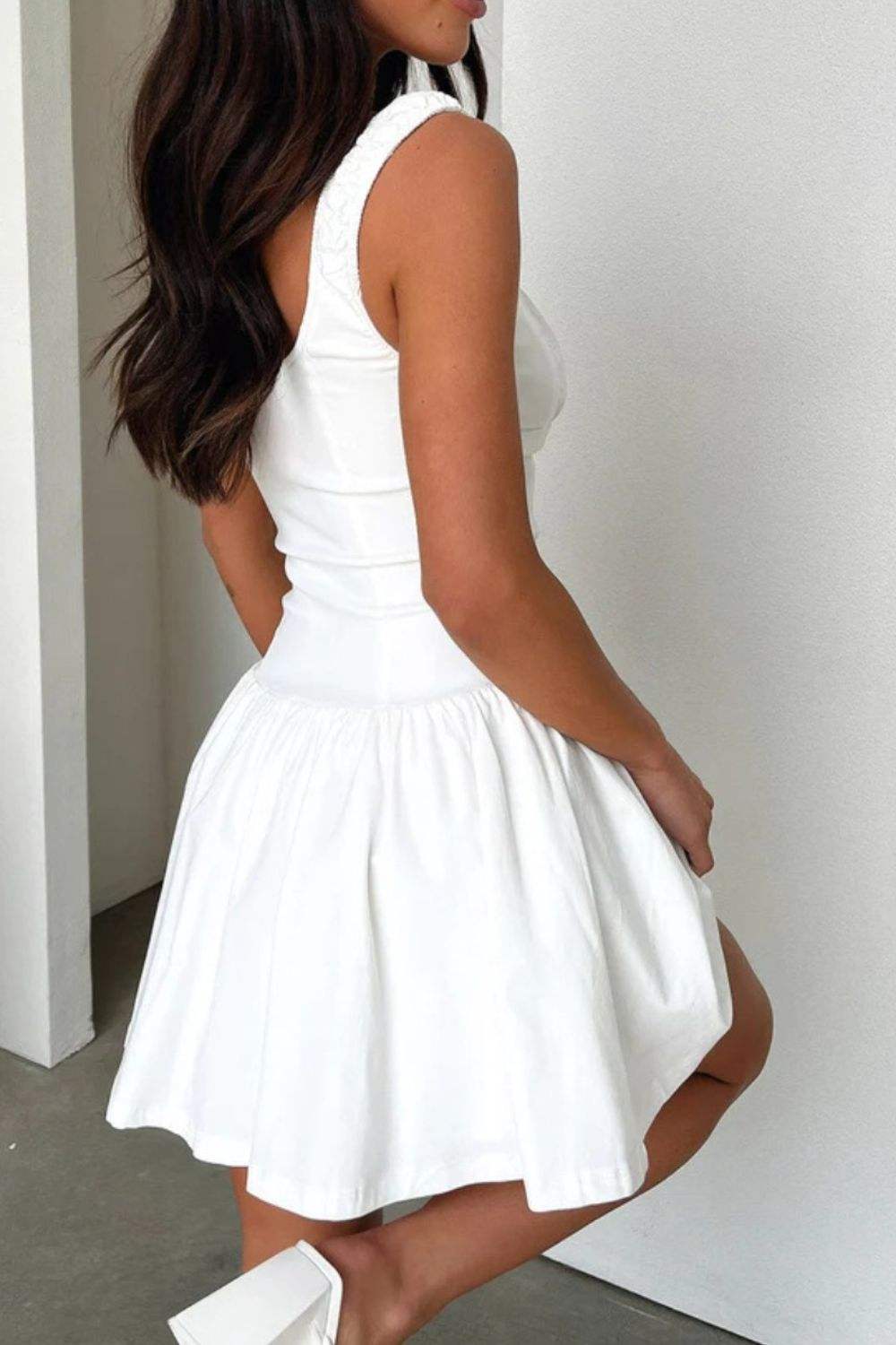 Decorative Button Square Neck Cami Dress - Trendsi - Flyclothing LLC
