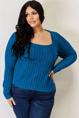 Basic Bae Full Size Ribbed Long Sleeve T-Shirt - ShopBasicbae - Flyclothing LLC