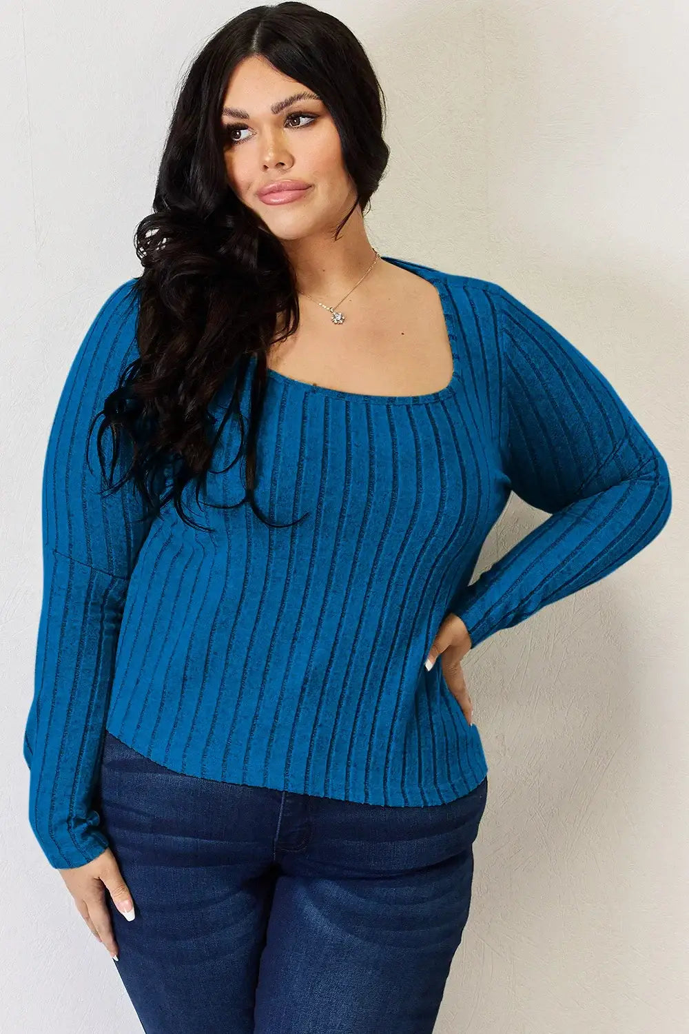 Basic Bae Full Size Ribbed Long Sleeve T-Shirt - ShopBasicbae - Flyclothing LLC