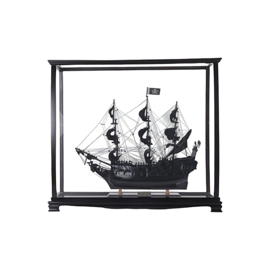 32" Black Black Pearl Pirate Medium Display Case Boat Hand Painted Decorative Boat