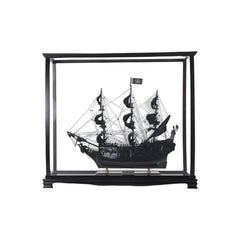 32" Black Black Pearl Pirate Medium Display Case Boat Hand Painted Decorative Boat