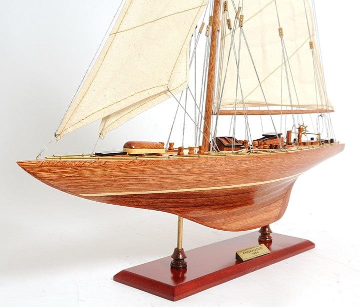 31" Wood Brown Endeavour Yacht Hand Painted Sculpture - Homeroots - Flyclothing LLC