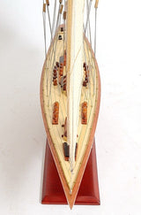 31" Wood Brown Endeavour Yacht Hand Painted Sculpture - Homeroots - Flyclothing LLC