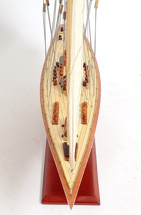 31" Wood Brown Endeavour Yacht Hand Painted Sculpture - Homeroots - Flyclothing LLC