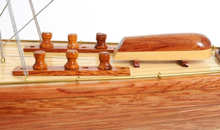 31" Wood Brown Endeavour Yacht Hand Painted Sculpture - Homeroots - Flyclothing LLC