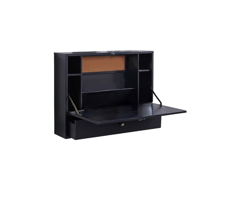 26" Black Wall Mounted Floating Desk - Homeroots - Flyclothing LLC