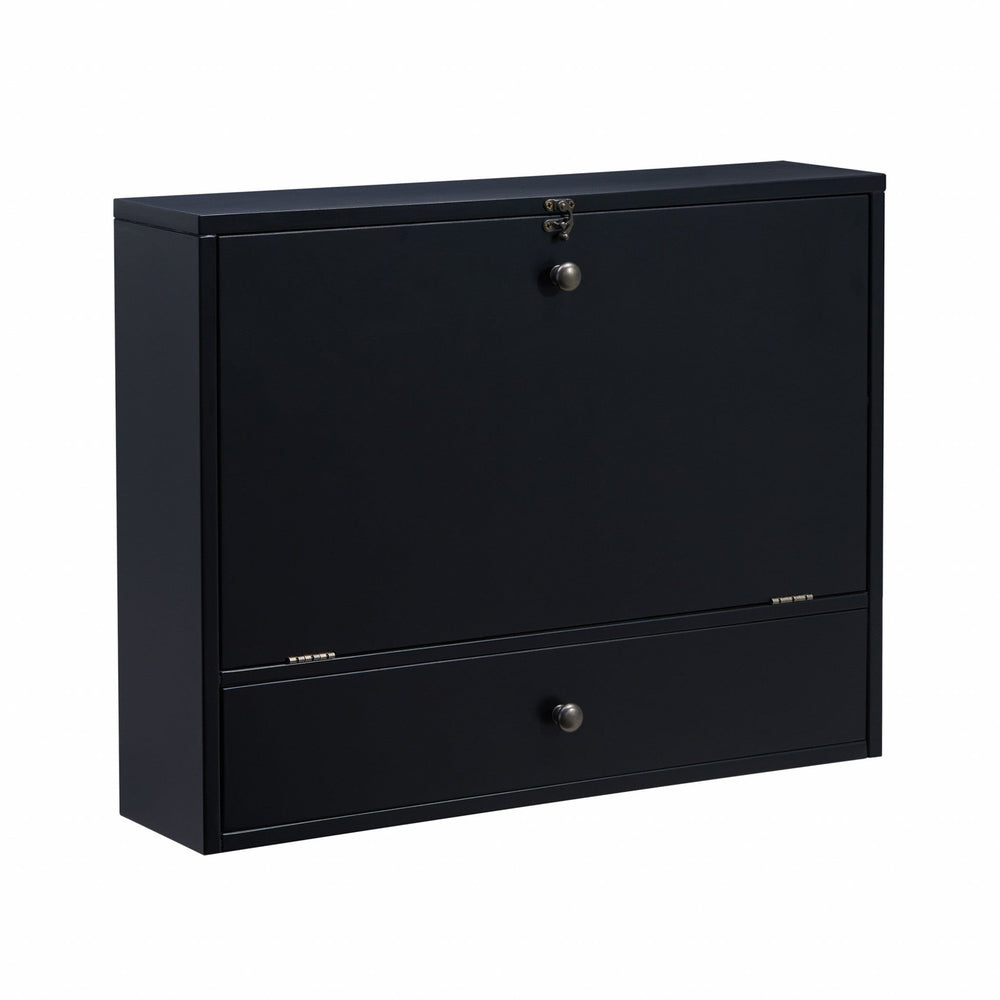26" Black Wall Mounted Floating Desk - Homeroots - Flyclothing LLC