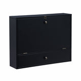 26" Black Wall Mounted Floating Desk - Homeroots