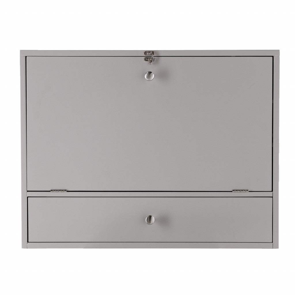 26" Gray Wall Mounted Floating Desk - Homeroots - Flyclothing LLC