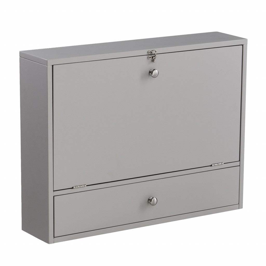 26" Gray Wall Mounted Floating Desk - Homeroots - Flyclothing LLC