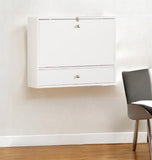 26" White Wall Mounted Floating Desk - Homeroots
