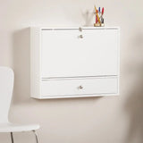 26" White Wall Mounted Floating Desk - Homeroots - Flyclothing LLC
