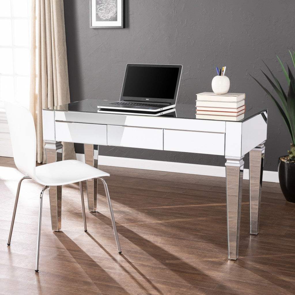 Silver Mirrored Glam Desk - Homeroots - Flyclothing LLC