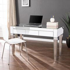 Silver Mirrored Glam Desk - Homeroots