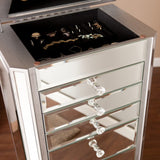 18" Silver Mirrored Writing Desk With Seven Drawers - Homeroots - Flyclothing LLC
