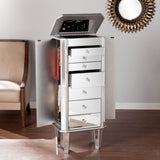 18" Silver Mirrored Writing Desk With Seven Drawers - Homeroots - Flyclothing LLC