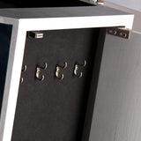 18" Silver Mirrored Writing Desk With Seven Drawers - Homeroots - Flyclothing LLC