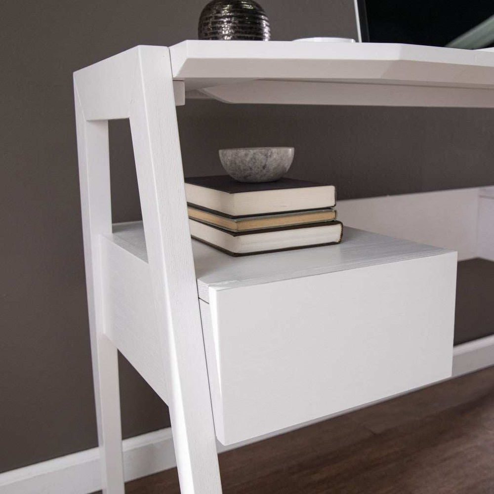 Metallic White Modern Writing Desk - Homeroots - Flyclothing LLC