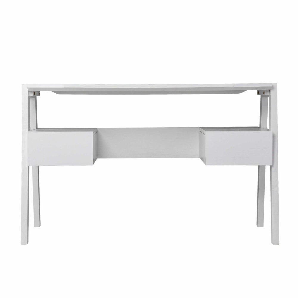Metallic White Modern Writing Desk - Homeroots - Flyclothing LLC