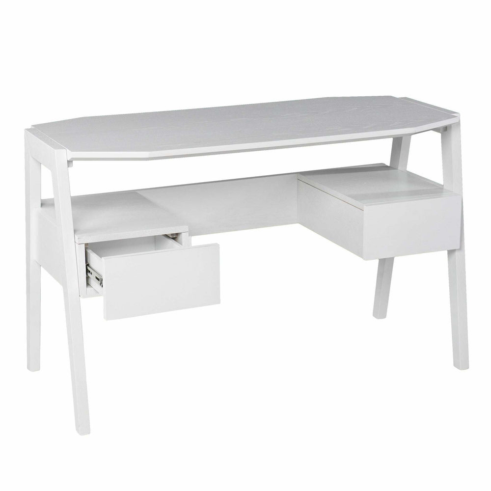 Metallic White Modern Writing Desk - Homeroots - Flyclothing LLC