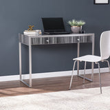 42" Silver Writing Desk With Two Drawers - Homeroots - Flyclothing LLC