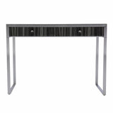 42" Silver Writing Desk With Two Drawers - Homeroots - Flyclothing LLC