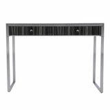 42" Silver Writing Desk With Two Drawers - Homeroots