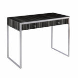 42" Silver Writing Desk With Two Drawers - Homeroots