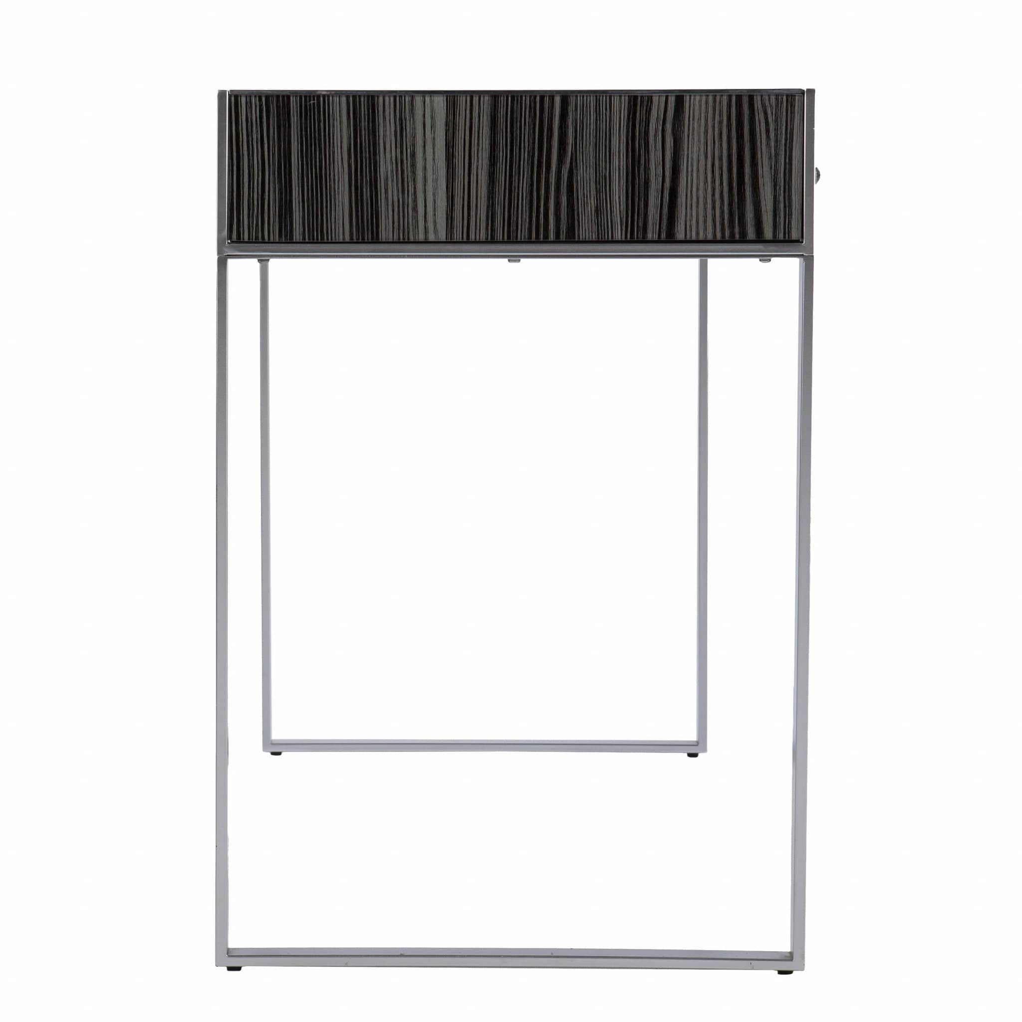 42" Silver Writing Desk With Two Drawers - Homeroots - Flyclothing LLC