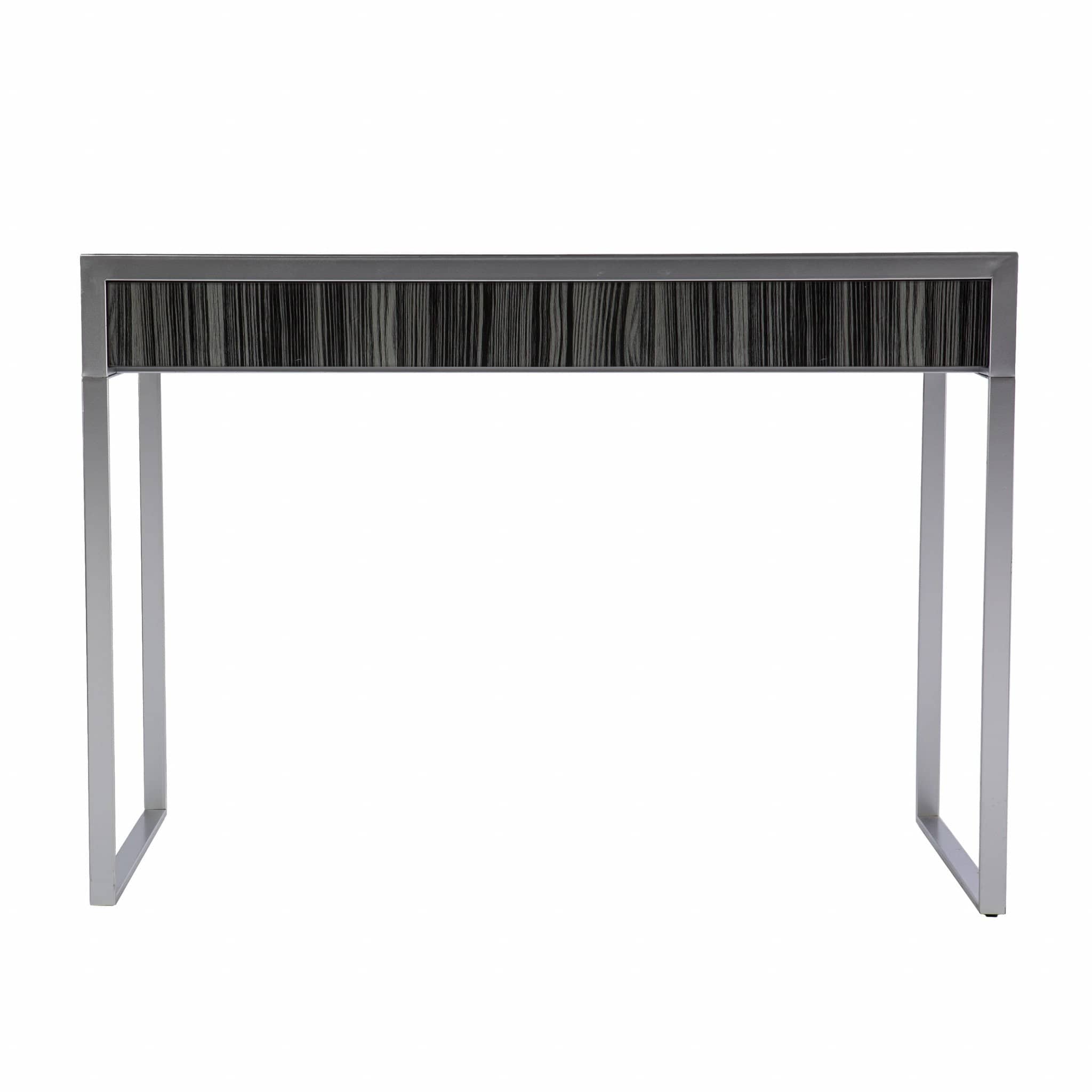 42" Silver Writing Desk With Two Drawers - Homeroots - Flyclothing LLC