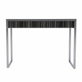 42" Silver Writing Desk With Two Drawers - Homeroots