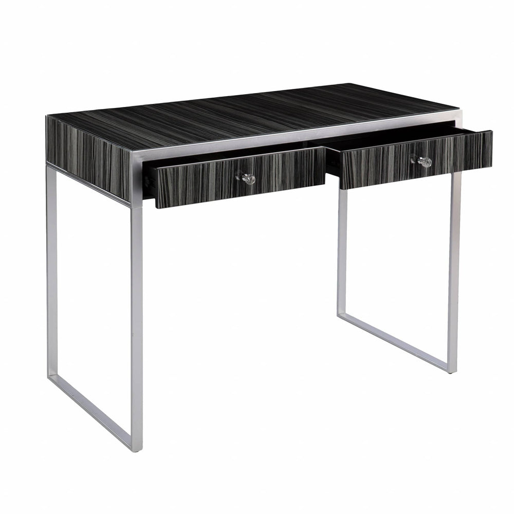 42" Silver Writing Desk With Two Drawers - Homeroots - Flyclothing LLC