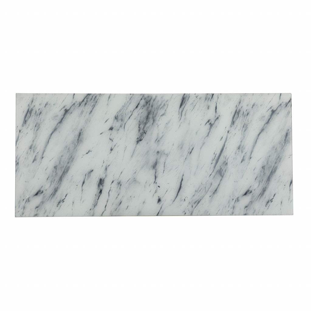 Faux Marble Writing Desk with Storage - Homeroots - Flyclothing LLC