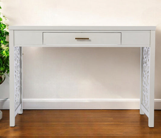 Gray Lattice Desk with Storage - Homeroots
