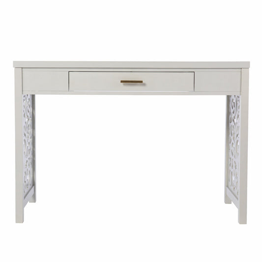 Gray Lattice Desk with Storage - Homeroots