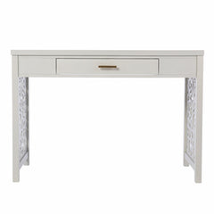 Gray Lattice Desk with Storage - Homeroots