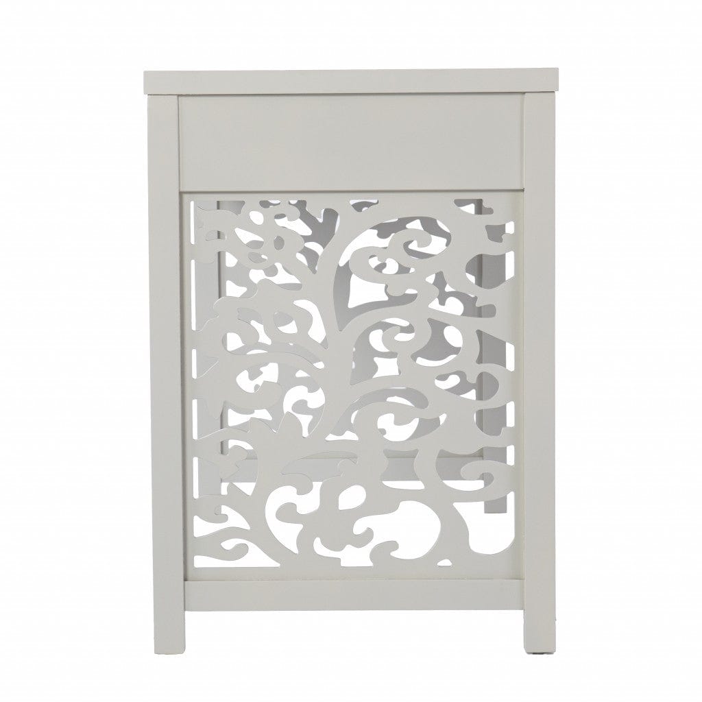 Gray Lattice Desk with Storage - Homeroots