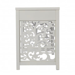 Gray Lattice Desk with Storage - Homeroots