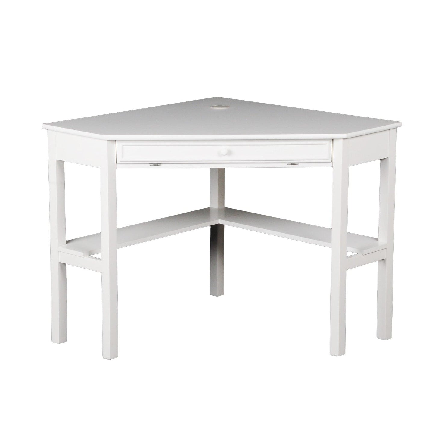 48" White Solid Wood Corner Writing Desk - Homeroots - Flyclothing LLC