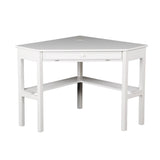 48" White Solid Wood Corner Writing Desk - Homeroots - Flyclothing LLC