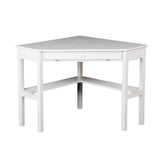 48" White Solid Wood Corner Writing Desk - Homeroots