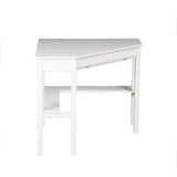 48" White Solid Wood Corner Writing Desk - Homeroots