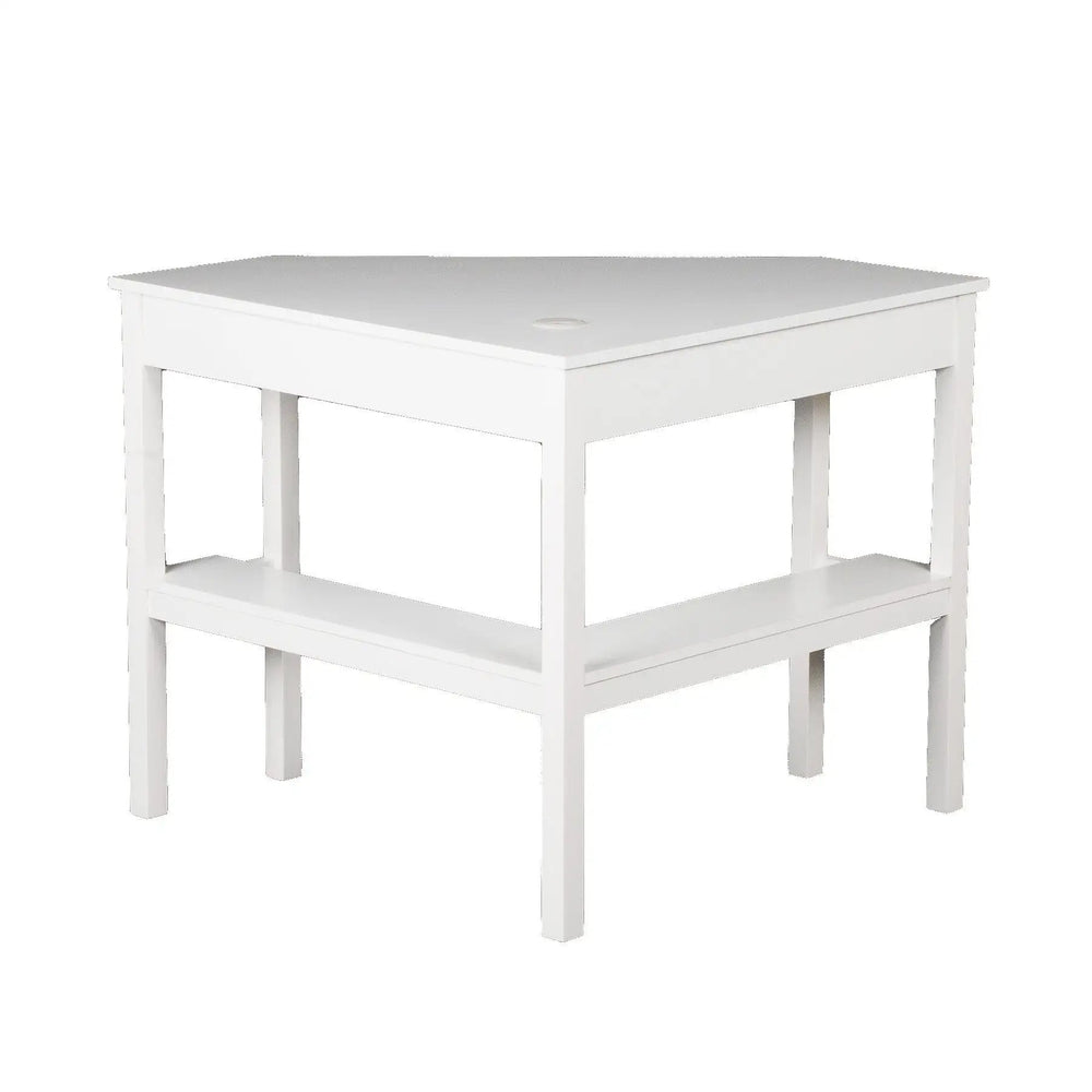 48" White Solid Wood Corner Writing Desk - Homeroots - Flyclothing LLC