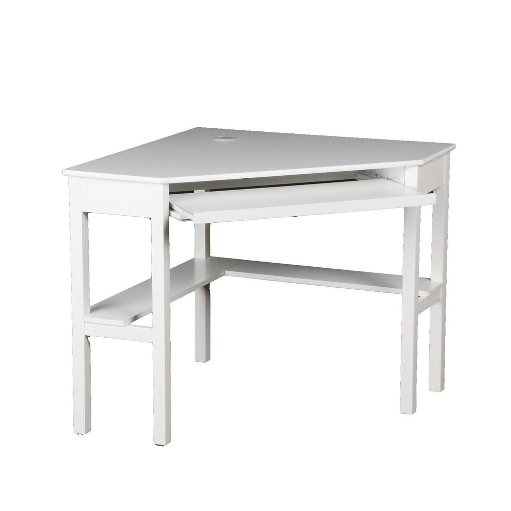 48" White Solid Wood Corner Writing Desk - Homeroots - Flyclothing LLC
