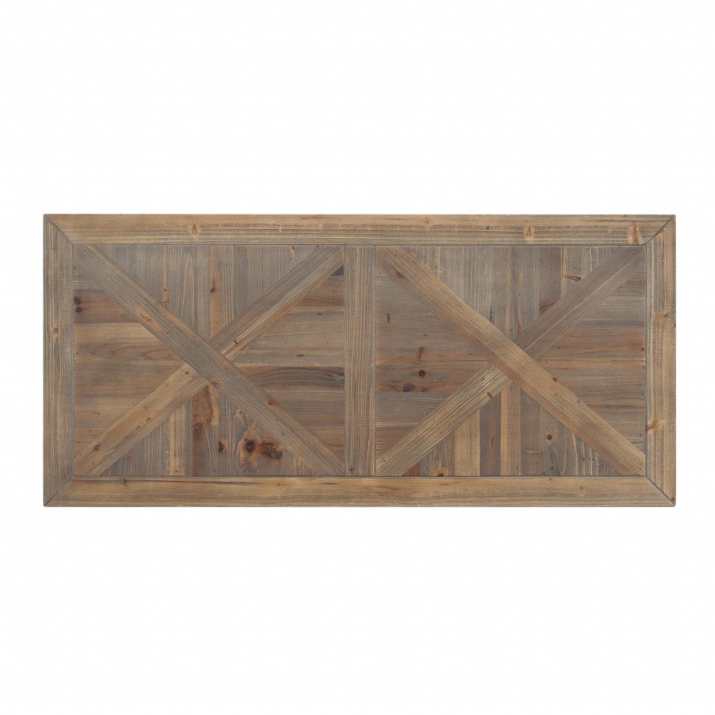 50" Brown and Black Reclaimed Wood Writing Desk - Homeroots - Flyclothing LLC