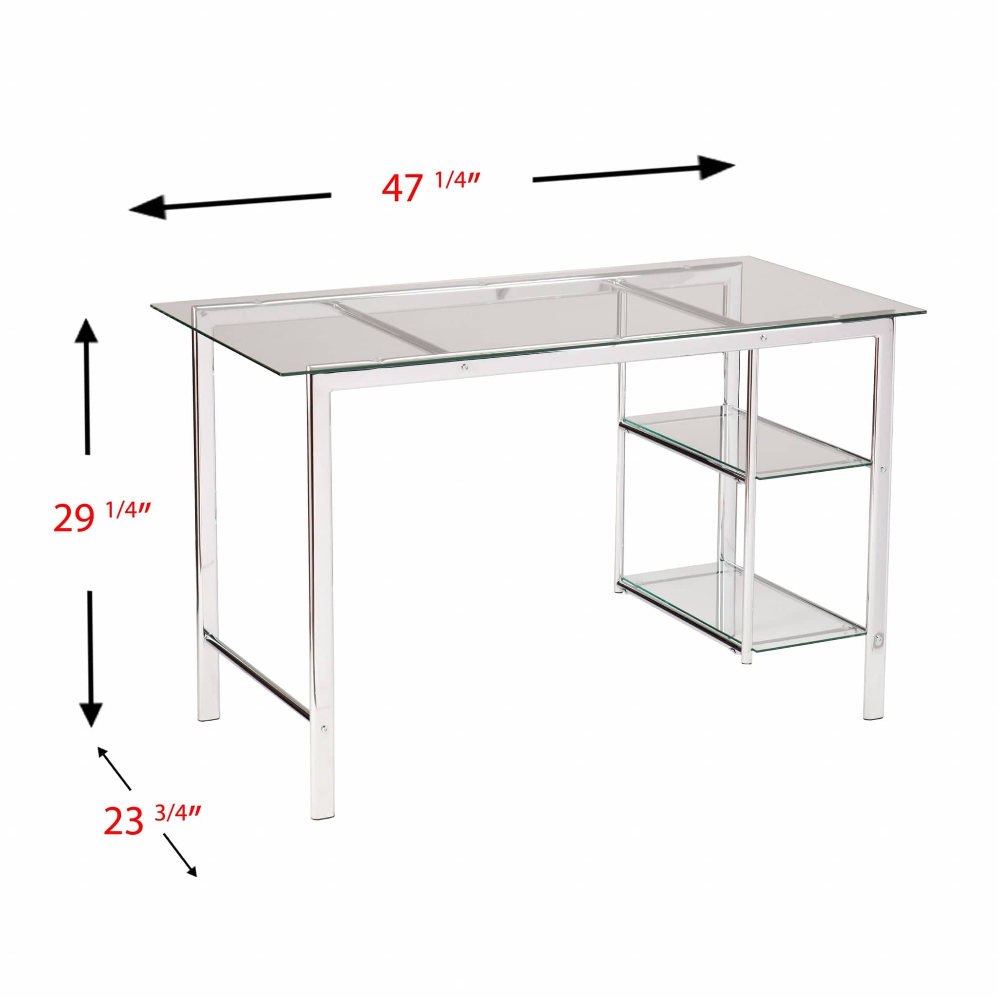 Clear and Chrome Glass Writing Desk - Homeroots