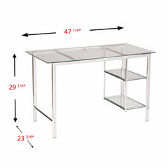 Clear and Chrome Glass Writing Desk - Homeroots
