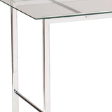 Clear and Chrome Glass Writing Desk - Homeroots
