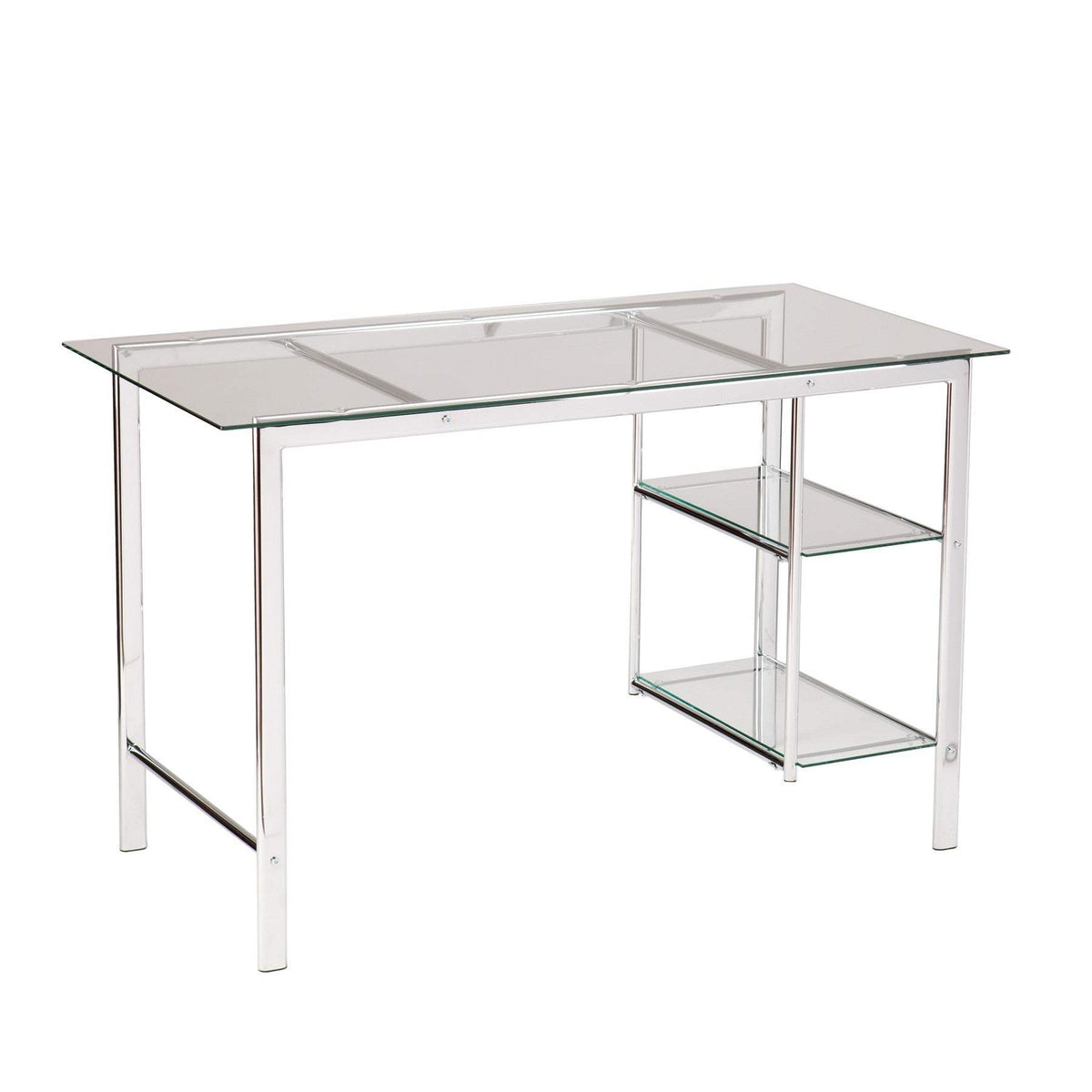 Clear and Chrome Glass Writing Desk - Homeroots - Flyclothing LLC